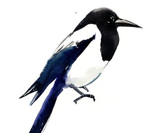 340x270 Magpie Painting Etsy