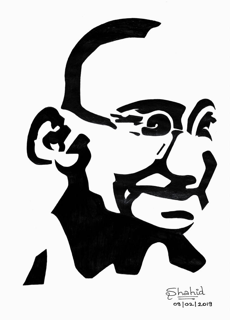 Mahatma Gandhi Drawing | Free download on ClipArtMag