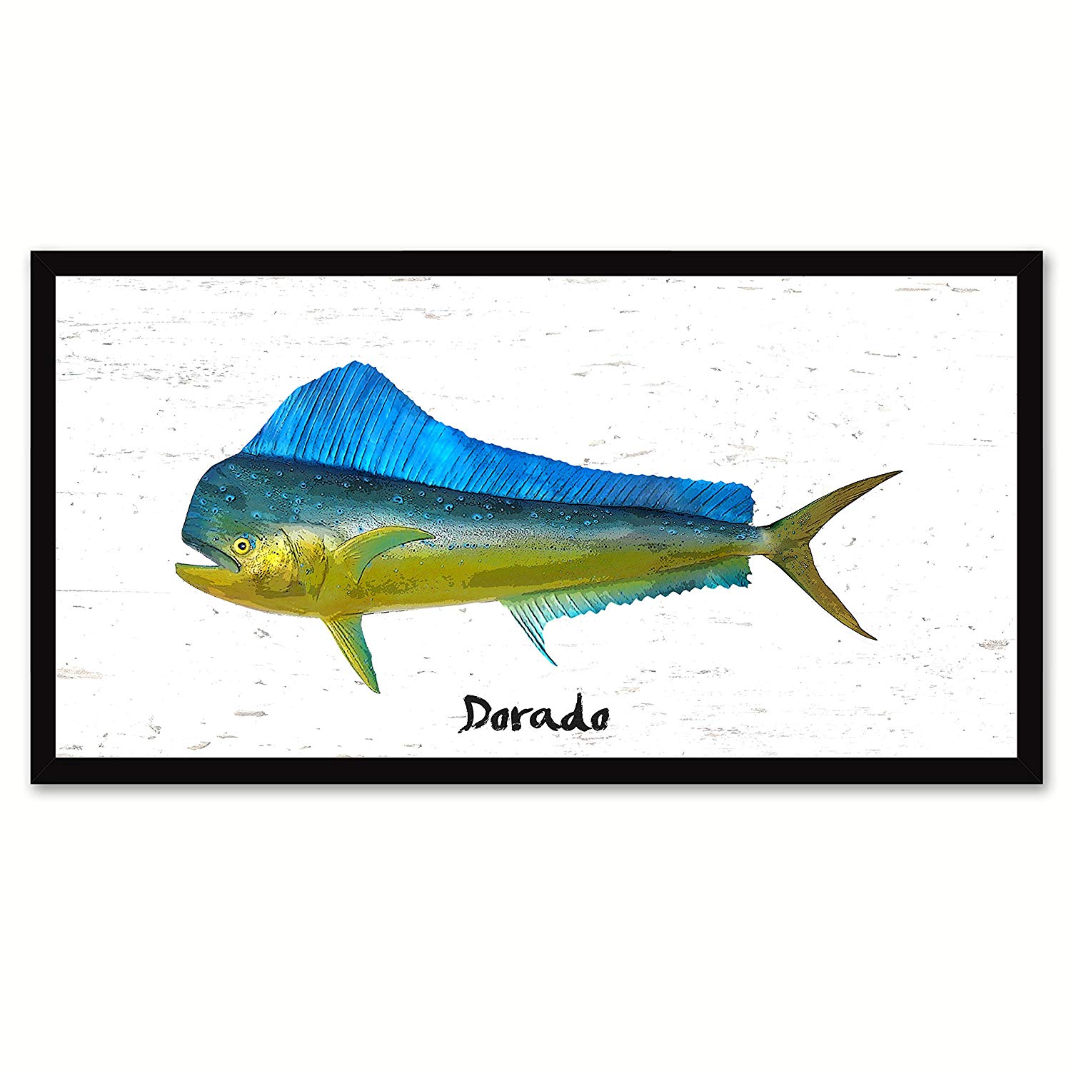 1500x1500 dorado tuna fish art canvas print with picture frame