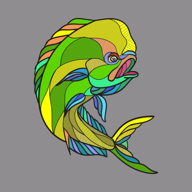 630x630 mahi mahi dorado dolphin fish drawing
