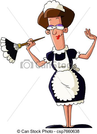 341x470 Maid On A White Background, Vector Illustration