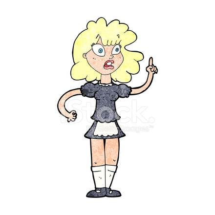440x440 Cartoon Worried Maid Stock Vector
