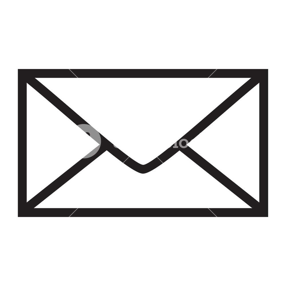 1000x1000 Simple Line Drawing Vector Of An Envelope For Mail Communication