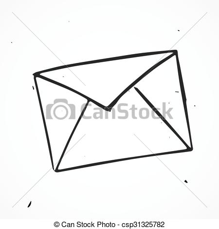 450x470 Vector Mail Isolated, Hand Drawn Vector Doodle Mail Vector