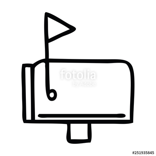 500x500 Line Drawing Cartoon Mail Box Stock Image And Royalty Free Vector