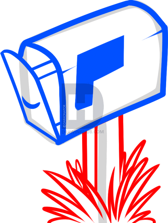 542x720 How To Draw A Mailbox, Step