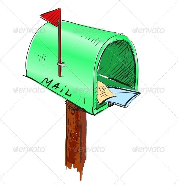 590x616 Mailbox Cartoon Icon Sketch Fast Pencil Hand Drawing Illustration