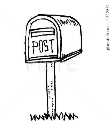 378x450 Line Drawing, Mailbox, Mail Box