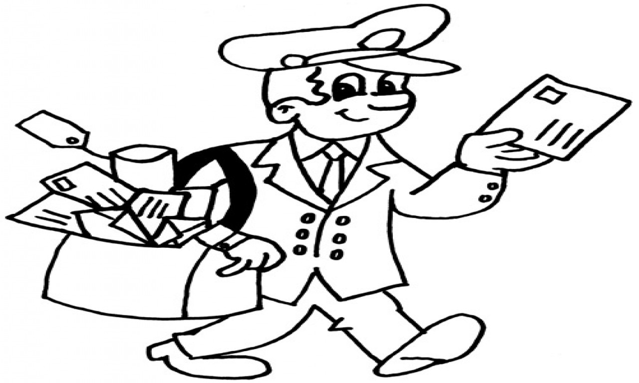 1280x768 Mailman Coloring Pages Mail Man