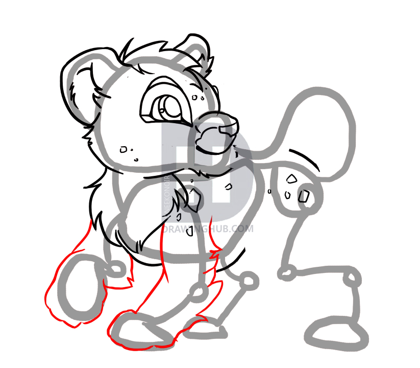 823x720 How To Draw Lion Cubs, Step