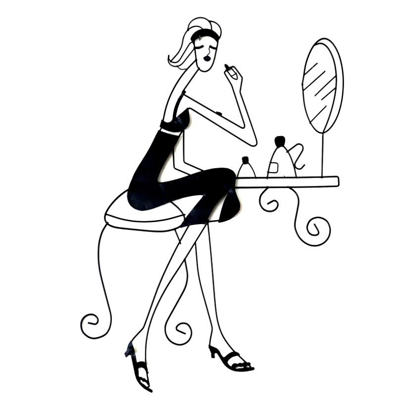 800x841 Urban Metal Wire Silhouette Miss High Maintenance Wall Art Decor