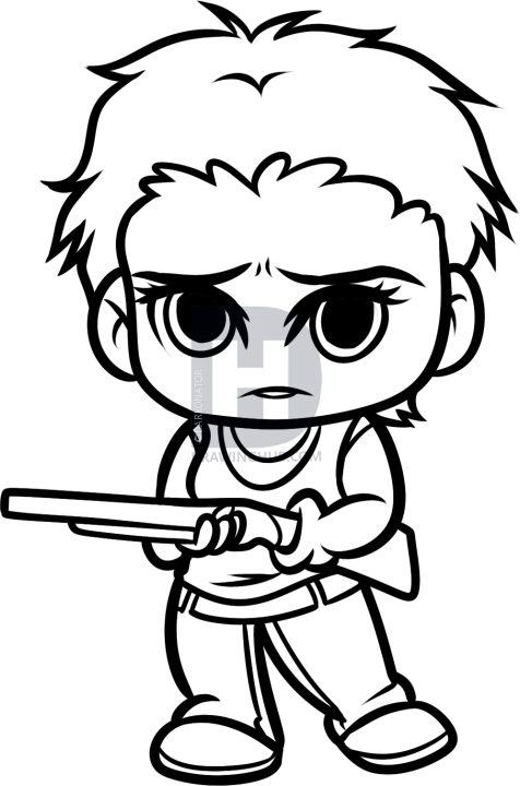 476x720 How To Draw Chibi Carol From The Walking Dead, Step