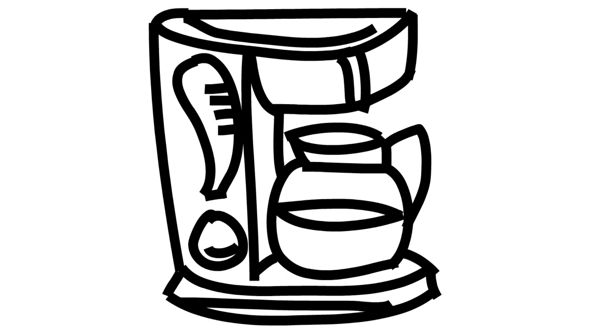 1920x1080 coffe maker line drawing illustration animation with transparent