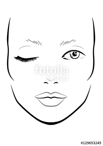 352x500 Face Chart Makeup Artist Blank Template Vector Illustration