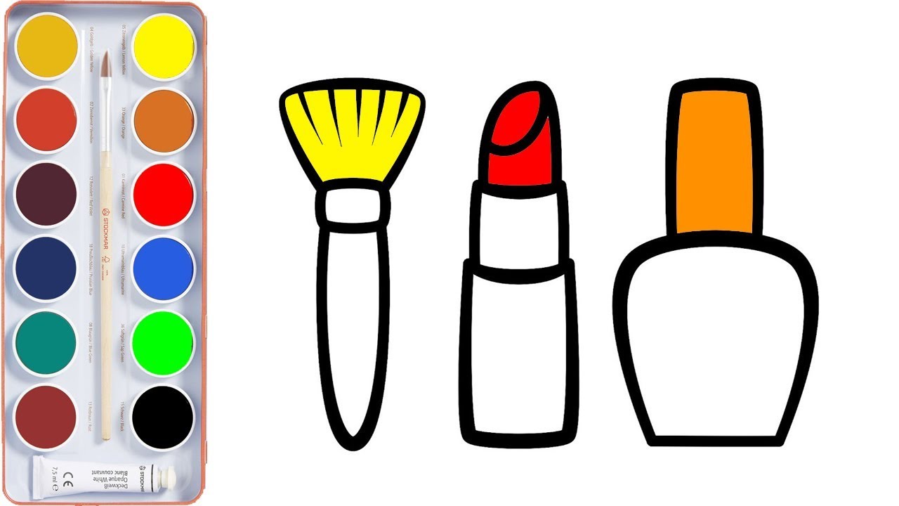 1280x720 How To Draw Makeup Set For Kid Girls