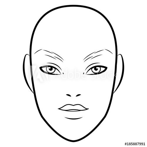 500x500 Men Face Chart Makeup Artist Blank Template Vector Illustration
