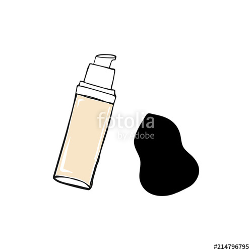 500x500 Foundation Cream And Beauty Blender Sponge Makeup Artist Logo, T