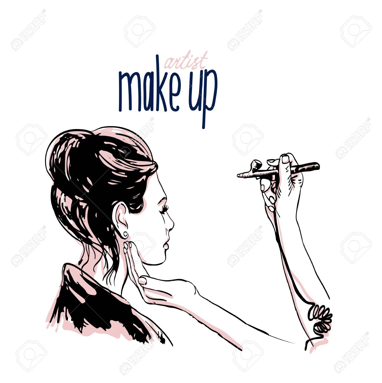 1297x1300 Huge Collection Of 'makeup Artist Drawing' Download More Than