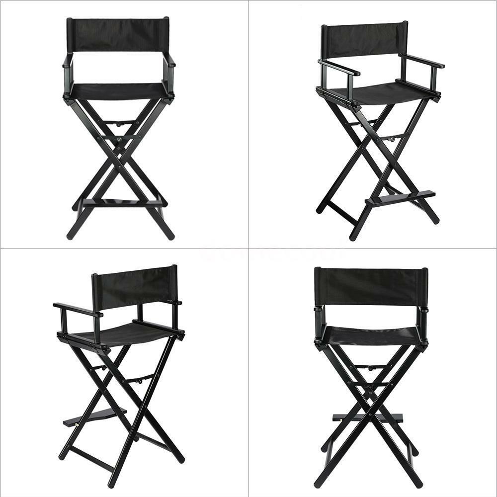 1000x1000 Portable Black Makeup Artist Director's Chair Aluminum Frame Light