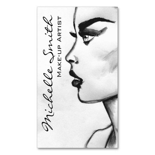512x512 woman drawing make up artist business card design biz card