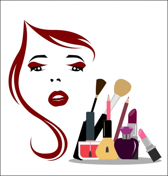 573x600 Beauty Makeup Background Accessories Icons Woman Sketch Decor Free