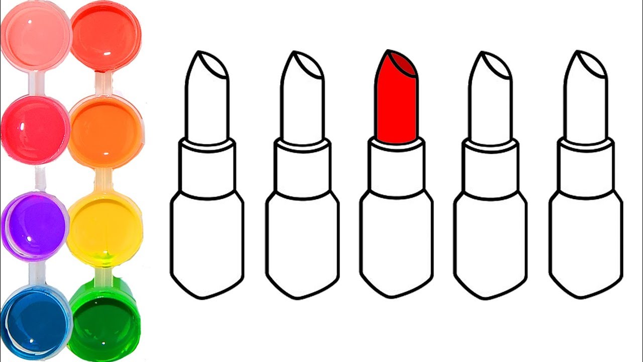 1280x720 How To Draw A Lipstick Makeup Coloring Drawings For Kids