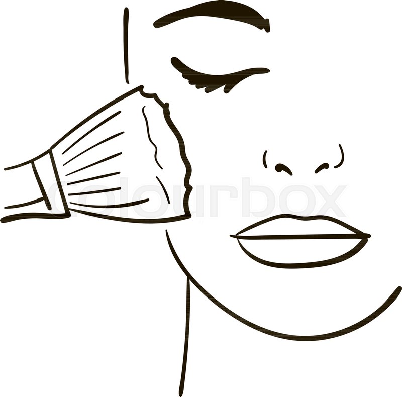 800x790 Female Face, Makeup Sketch For Your Stock Vector Colourbox