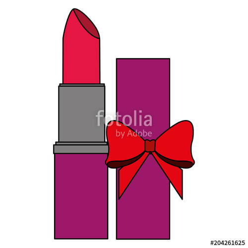 500x500 Lipstick Bow Wrapped Cosmetic Makeup Products Vector Illustration