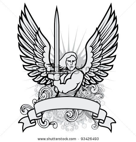 450x470 warrior angel tattoo angel warrior, blank banner, angel