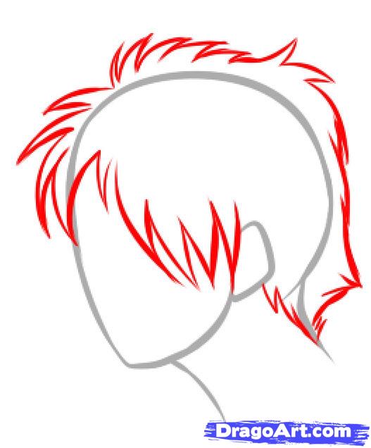 Male Anime Hairstyles Drawing | Free download on ClipArtMag