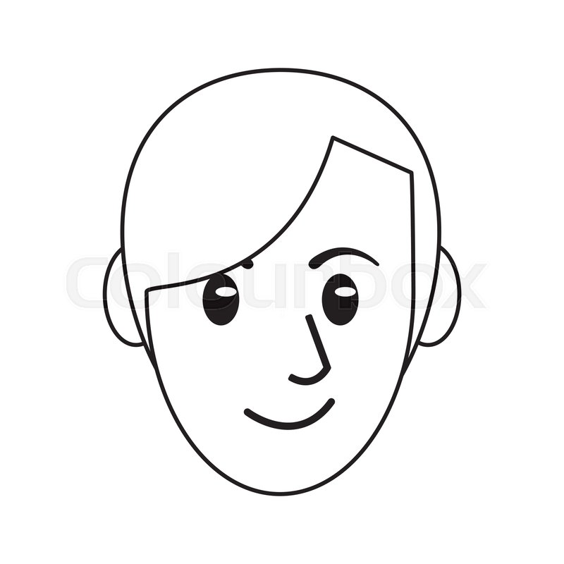 800x800 Face Male Avatar Smile Outline Vector Stock Vector Colourbox