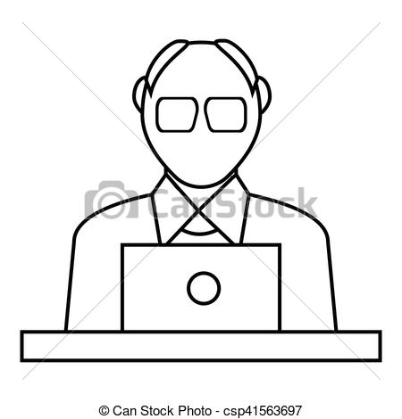 450x470 male consultant icon, outline style male consultant icon outline