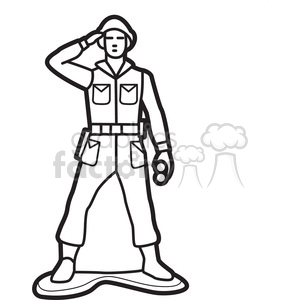 300x300 Outline Of Toy Soldier Illustration Graphic Clipart Royalty Free