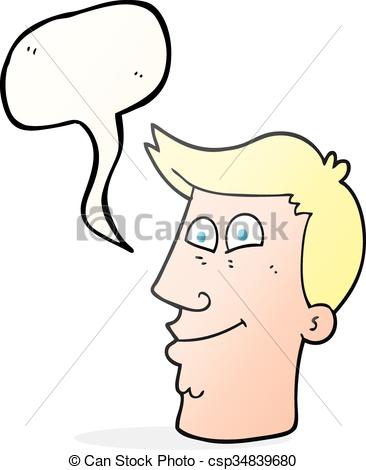 366x470 Freehand Drawn Speech Bubble Cartoon Male Face