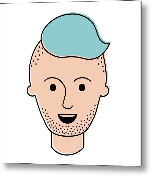 493x572 Male Face With High Fade Haircut And Stubble Beard In Watercolor