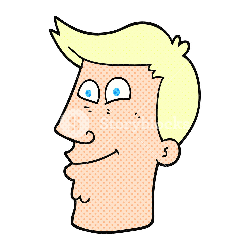 1000x1000 Freehand Drawn Cartoon Male Face Royalty Free Stock Image