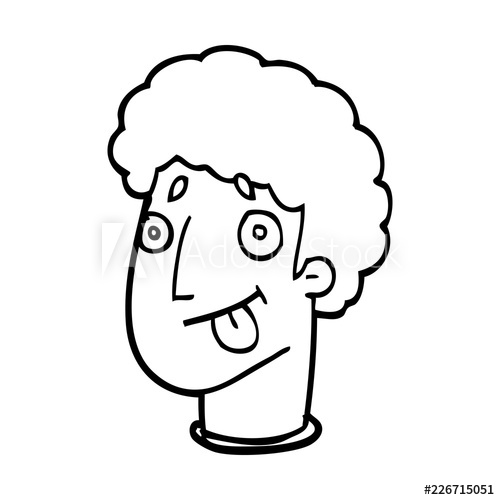 500x500 Line Drawing Cartoon Funny Male Face