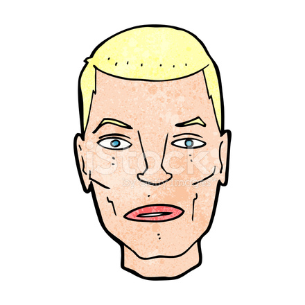 440x440 Cartoon Serious Male Face Stock Vector