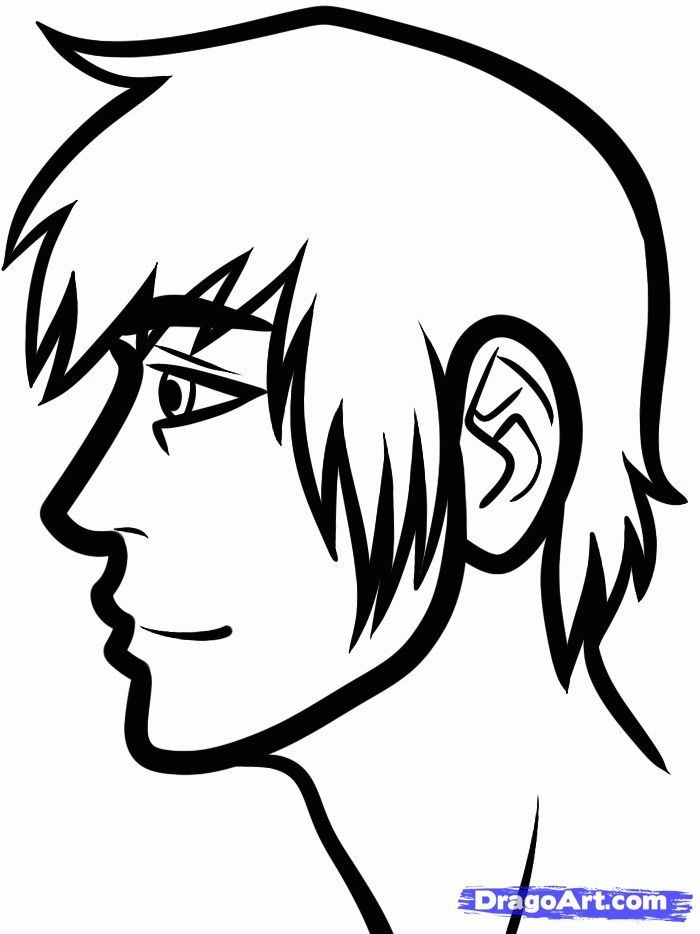 700x934 Man Face Profile Drawing