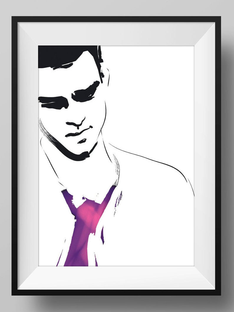 794x1059 Mens Fashion Illustration Art Print Poster Hipster Pinup Etsy