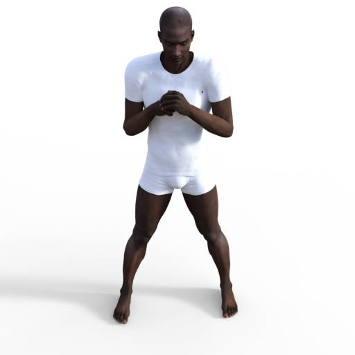 512x512 Figure Drawing Pose Of Male, Casual, Standing And Hands Empty