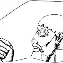 215x215 Drawing Of A Fragment Of Brick Showing A Human Male Figure, Iraq