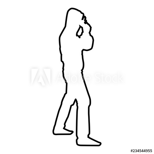 500x500 Man In The Hood With Gun Concept Danger Short Arm Near Head Icon