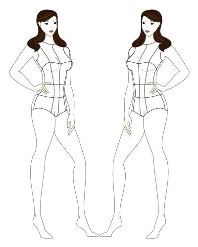 400x500 female form template female body drawing outline