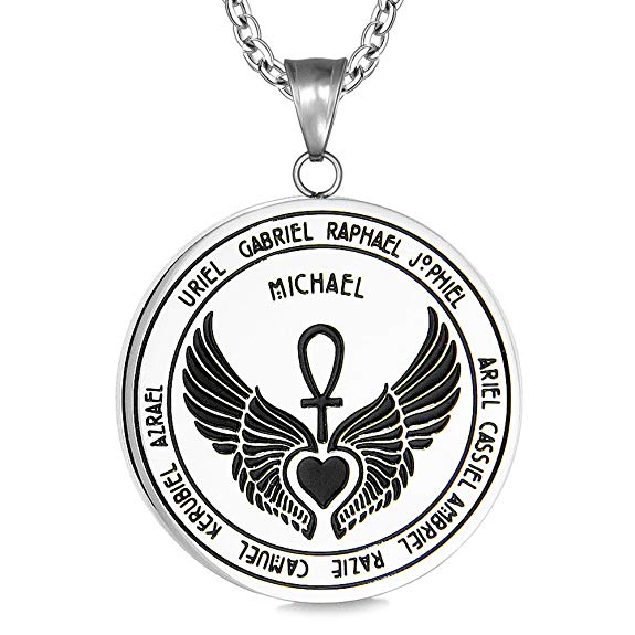 575x575 Archangels Guardian Angels Medallion Wings Heart