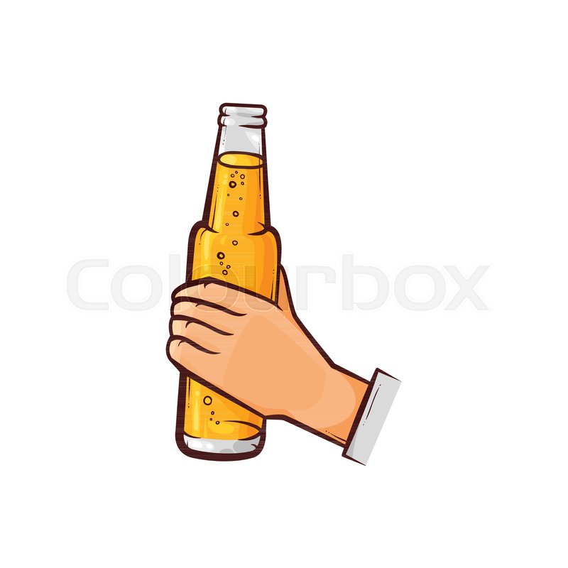 800x800 Male Hand Holding Open Unlabelled Beer Stock Vector Colourbox