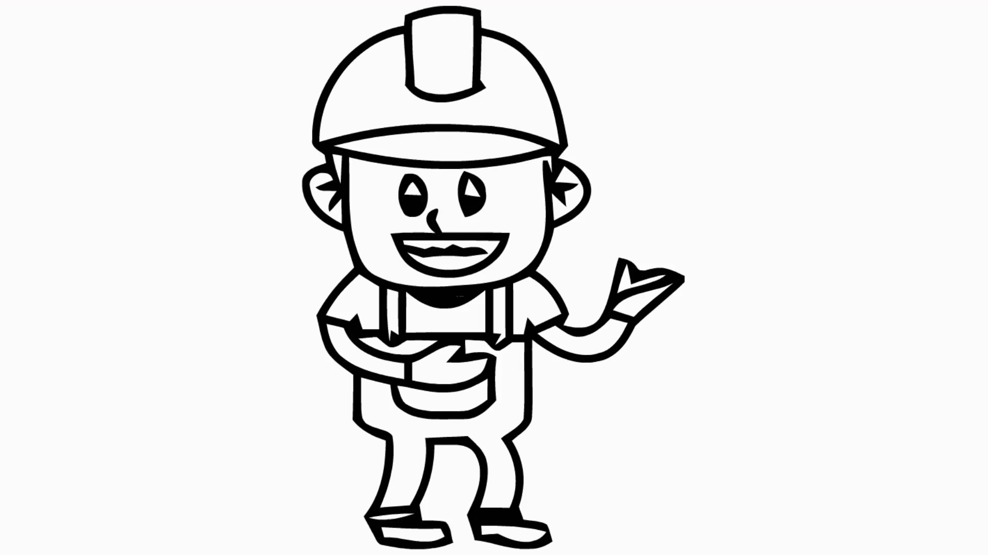 1920x1080 Worker Character Cartoon Illustration Hand Drawn Animation