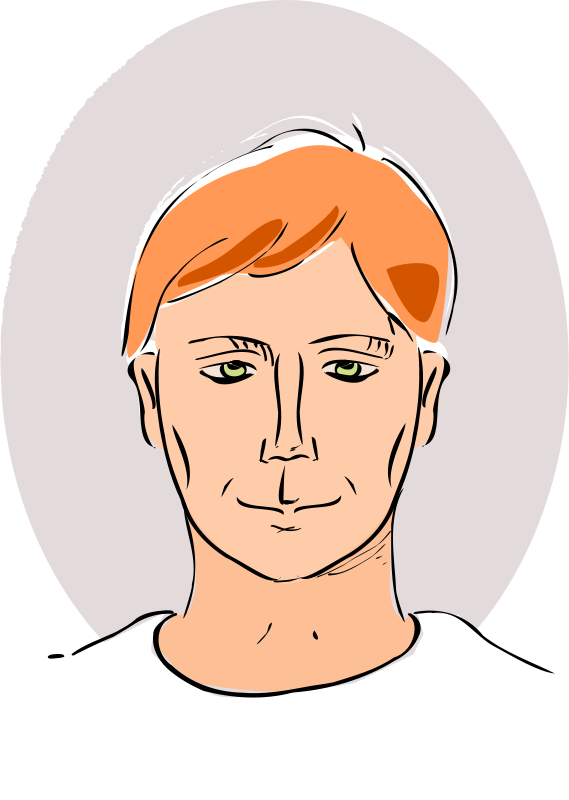 569x800 Free Clipart Drawing Of Man's Head
