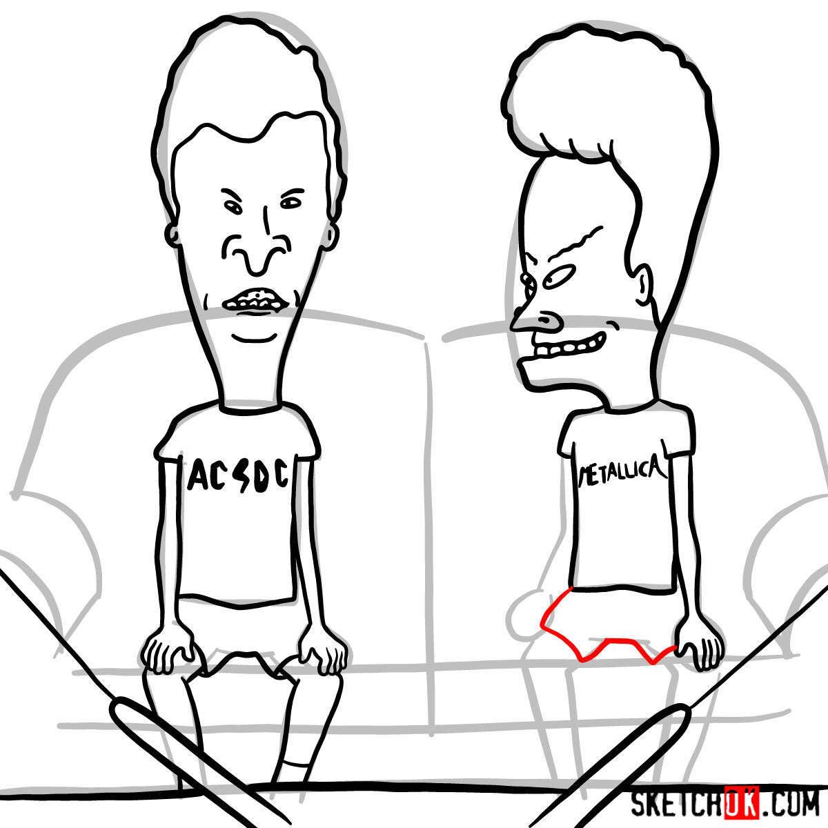 1200x1200 How To Draw Beavis And Butt Head On A Sofa