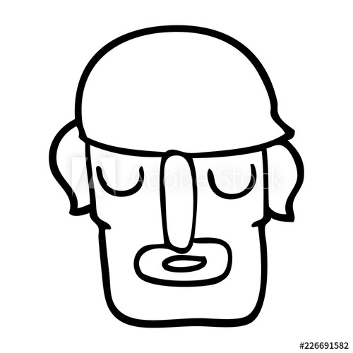 500x500 Line Drawing Cartoon Male Face